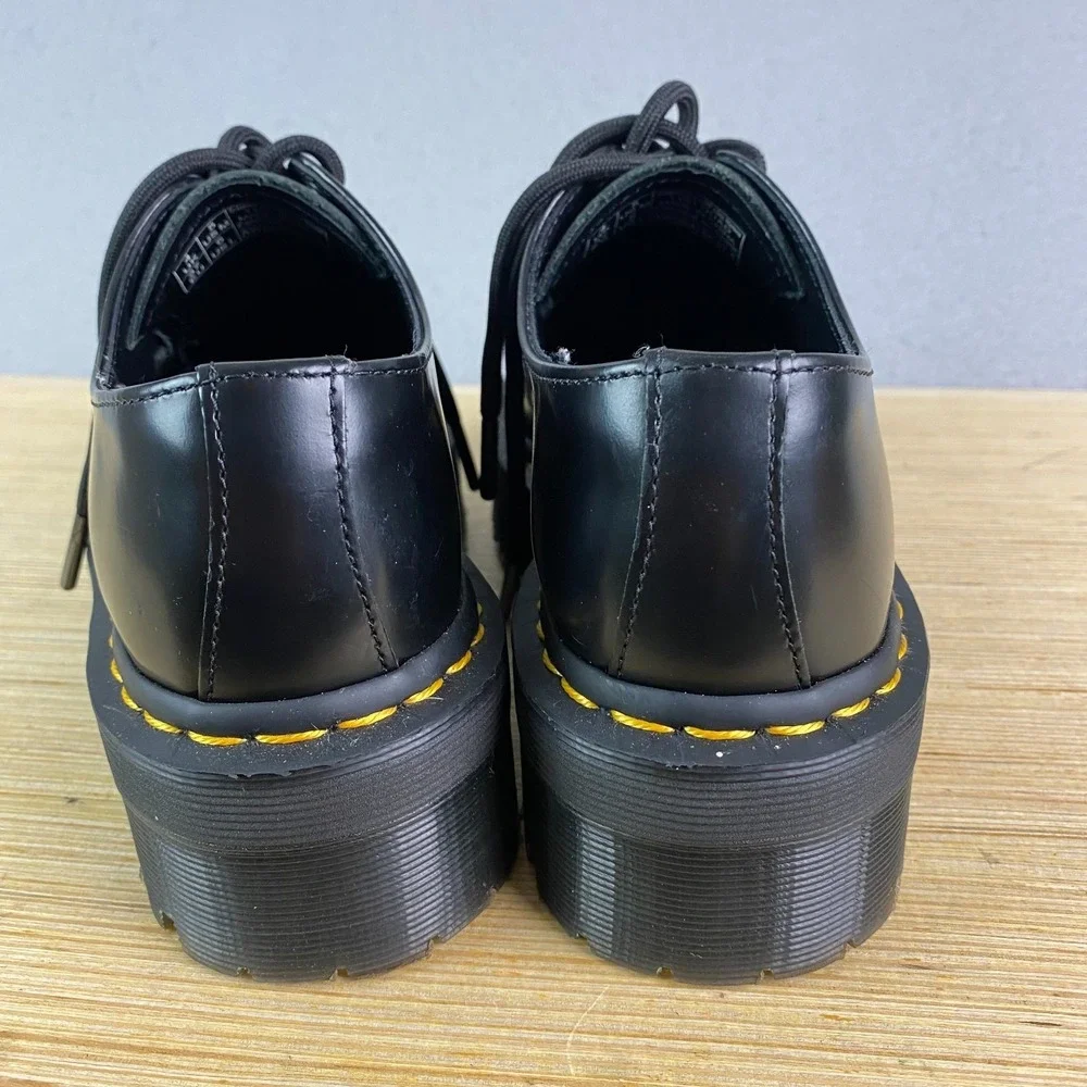 Dr Martens Oxford Shoes Womens US 6 1461 Quad Black Smooth Leather Platform